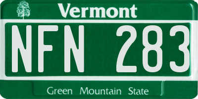VT license plate NFN283