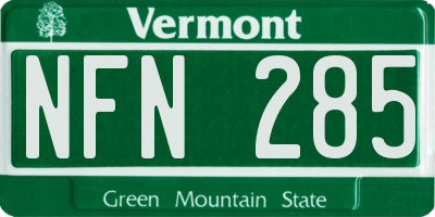 VT license plate NFN285