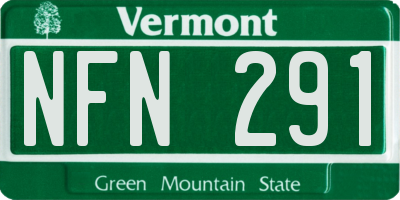 VT license plate NFN291