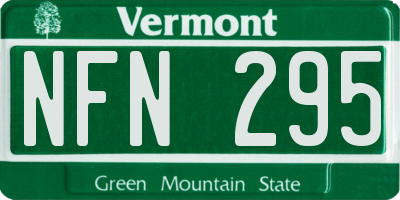 VT license plate NFN295