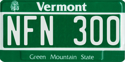 VT license plate NFN300