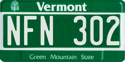 VT license plate NFN302