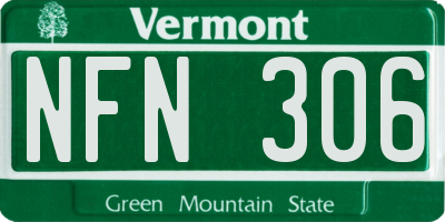 VT license plate NFN306