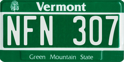 VT license plate NFN307