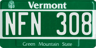 VT license plate NFN308