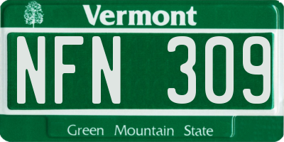 VT license plate NFN309