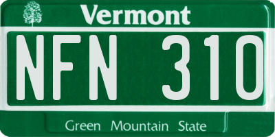 VT license plate NFN310