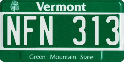VT license plate NFN313