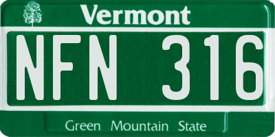 VT license plate NFN316