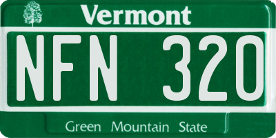 VT license plate NFN320