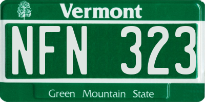VT license plate NFN323