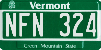 VT license plate NFN324
