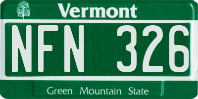 VT license plate NFN326