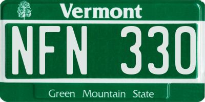 VT license plate NFN330
