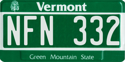 VT license plate NFN332