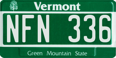VT license plate NFN336