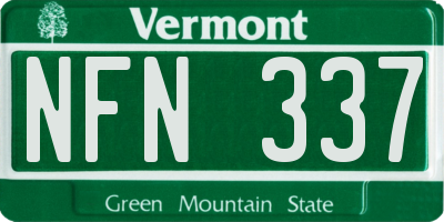 VT license plate NFN337