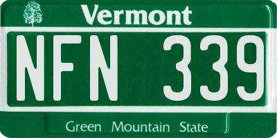VT license plate NFN339