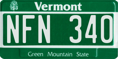 VT license plate NFN340