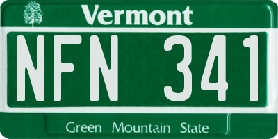 VT license plate NFN341