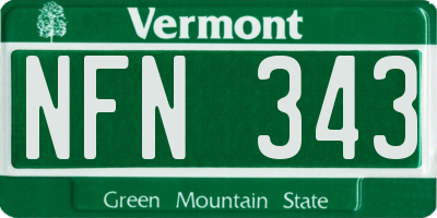 VT license plate NFN343
