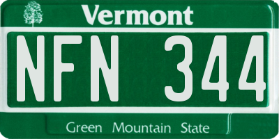 VT license plate NFN344