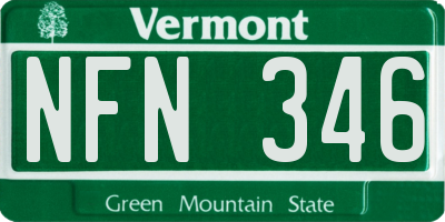 VT license plate NFN346