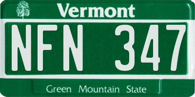 VT license plate NFN347