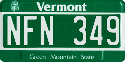 VT license plate NFN349