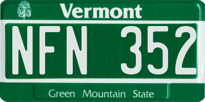 VT license plate NFN352
