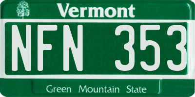 VT license plate NFN353