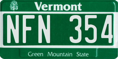 VT license plate NFN354