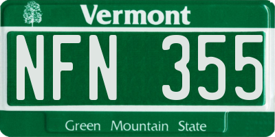 VT license plate NFN355