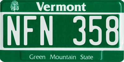 VT license plate NFN358