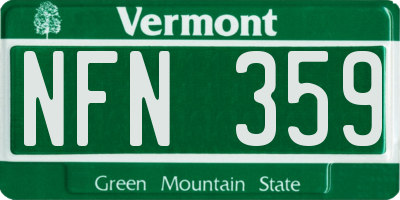 VT license plate NFN359