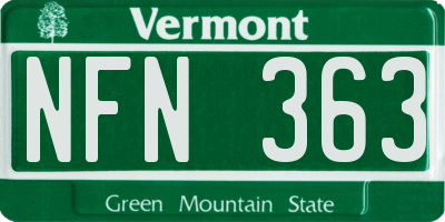 VT license plate NFN363