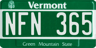 VT license plate NFN365