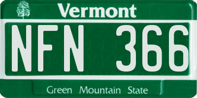 VT license plate NFN366