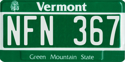 VT license plate NFN367