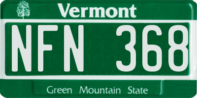 VT license plate NFN368