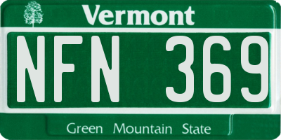VT license plate NFN369