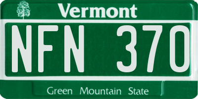 VT license plate NFN370