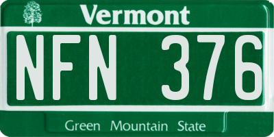 VT license plate NFN376