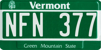 VT license plate NFN377