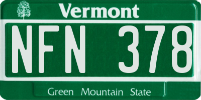VT license plate NFN378