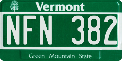 VT license plate NFN382