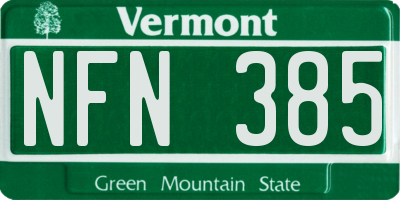 VT license plate NFN385
