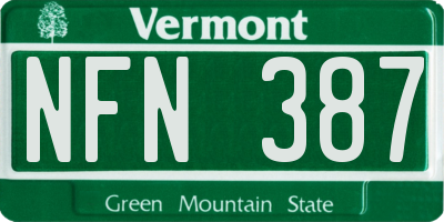 VT license plate NFN387