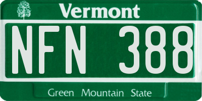 VT license plate NFN388
