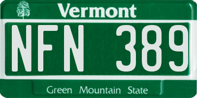 VT license plate NFN389
